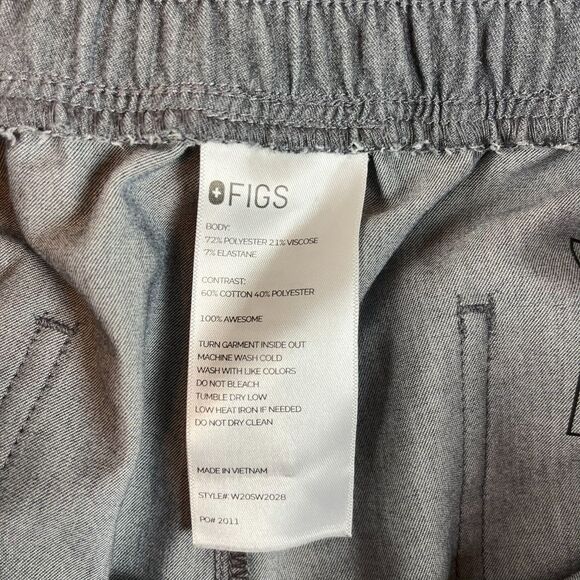 Figs Gray Joggers with Teal Drawstrings - Picture 4 of 9